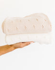 Organic Cotton Pointelle Baby Blanket - Nora Shell