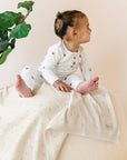 Organic Cotton Pointelle Baby Blanket - Vanilla Natural