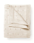 Organic Cotton Pointelle Baby Blanket - Vanilla Natural