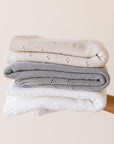 Organic Cotton Pointelle Baby Blanket - Ella Ivory