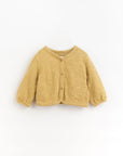 Jersey-stitch coat with knitted effect